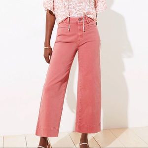 NEW LOFT WIDE LEG HIGH WAIST ROSE CROP JEANS 29/8